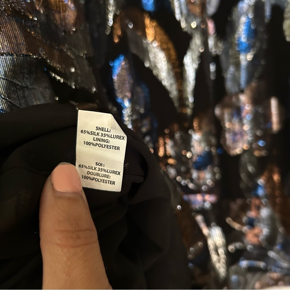 Ramy Brook Womens Jacquard Mini Dress Metallic Floral - Medium Shaina Dresz - Picture 13 of 15